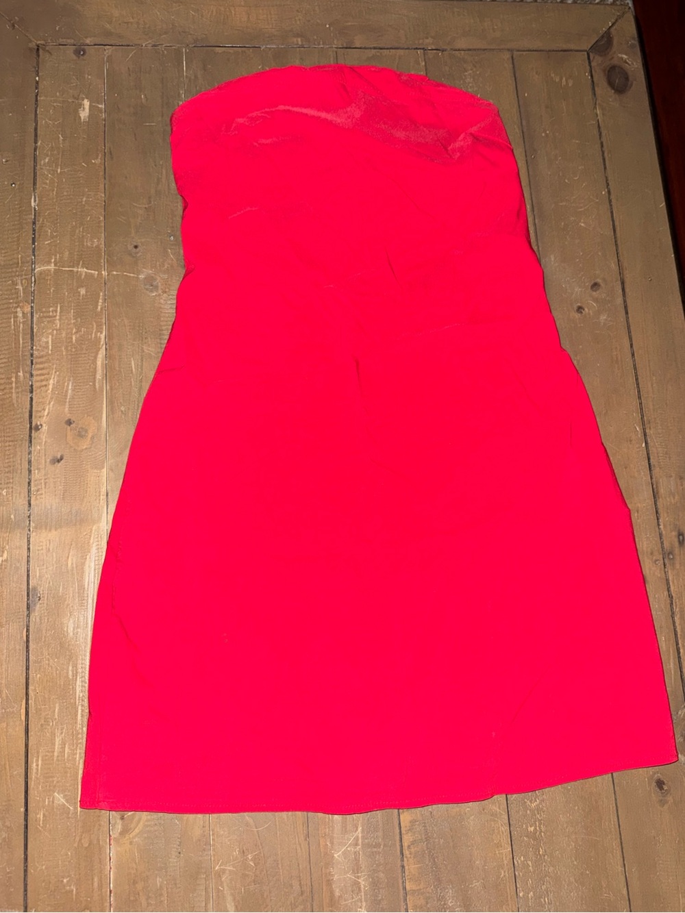 PrettyLittleThing Strapless Red Mini Dress